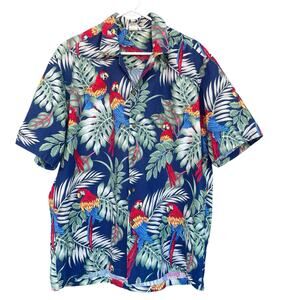 Pacific Legend Mens Hawaiian Shirt Extra Large XL Tropical Parrot Magnum PI USA